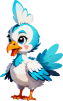 mignonne dinde poulet dessin animé personnage logo ai génératif png