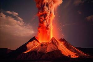 nature disaster volcanic eruption AI Generated photo