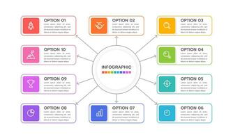 Infographic 12-month options design template. Business presentation. Vector illustration.