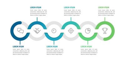 Business infographic continuous process design template. Infographic 5 options or steps. Vector illustration.