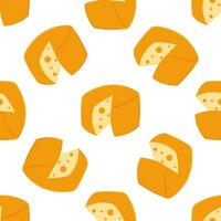 cheese round piece dairy france food pattern vector