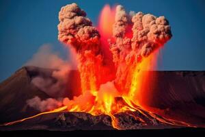 nature disaster volcanic eruption AI Generated photo