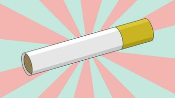 Animation of a cigarette icon with a rotating background video