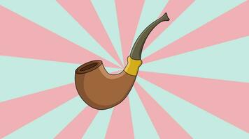 Animation of a smoking pipe icon with a rotating background video