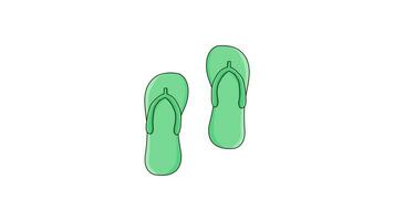 An animated video forms an icon of a pair of sandals