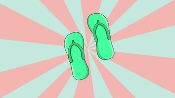 Animated sandal icon with a rotating background video