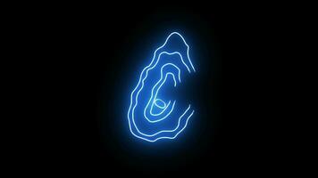 animiert Auster Symbol mit ein glühend Neon- bewirken video