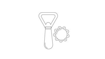 animated video sketch of the bottle cap opener tool icon