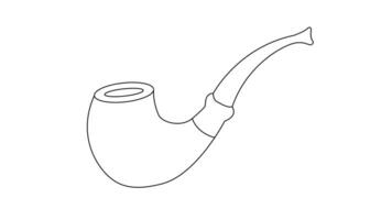 animated sketch of a smoking pipe icon video