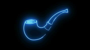 Animation of a smoking pipe icon with a glowing neon effect video