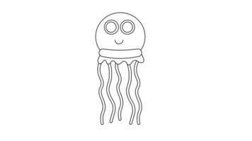 animado esboço do uma medusa ícone video