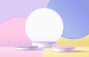 Pastel background abstract geometric shapes for product display vector