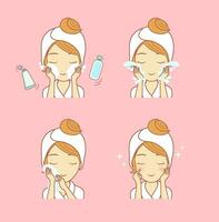 Vector about face wash set variation