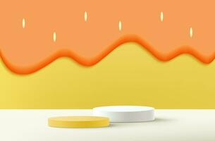 Podium empty display scene presentation product placement 3d background vector