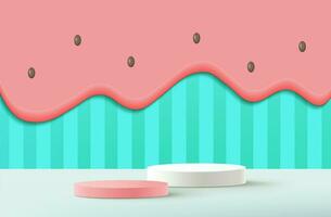 Podium empty display scene presentation product placement 3d background vector
