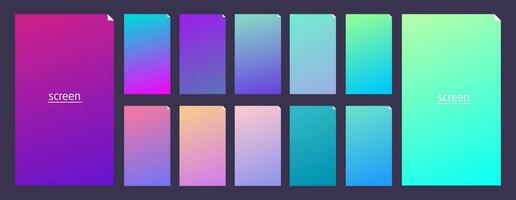 Vibrant and soft pastel gradient smooth color background set for devices, pc and modern smartphone vector