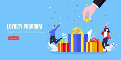 Get online reward and gifts, earn loyalty program points. vector