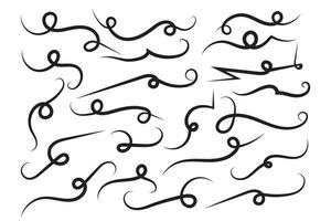 Swoosh Curls Swash Swish with Scribbles and Squiggle Swooshes, S Stock  Vector - Illustration of curls, modern: 122129421