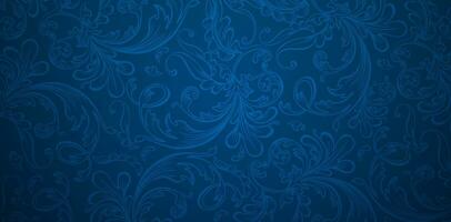 Vector Illustration Vintages ornamental floral pattern on a blue background for seamless textile wallpaper, books covers, Digital interfaces, prints design templates material cards invitation