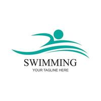 Swimming sport logo ilustration vector design template