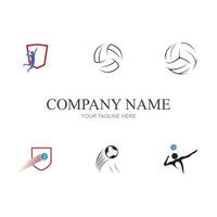 Volleyball logo, emblem, icons, designs templates with volleyball ball on a light background vector