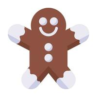 Gingerbread flat icon vector