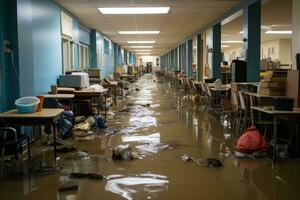 situation flooding in school Starting Scenarios professional advertising photography AI Generated photo