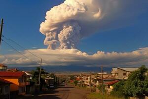 nature disaster volcanic eruption AI Generated photo