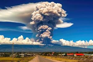 nature disaster volcanic eruption AI Generated photo