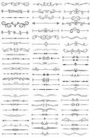 Page Divider And Design Elements. Set of Various Simple Black Divider Design, Assorted Divider Collection Template Vector. Collection of floral dividers elements mega decoration for Calligraphy. vector