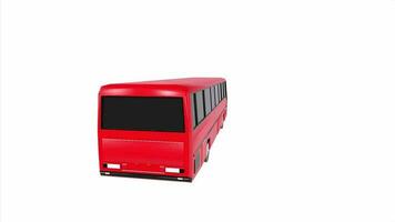une rouge autobus est montré sur une blanc Contexte video