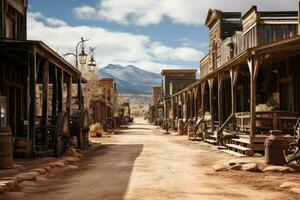 old west town where cowboys live AI Generated photo