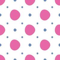 Bright abstract multi-colored background with pink circles. Seamless illustration. Wallpaper, fabric or paper. Holiday vector