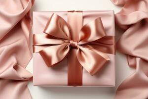 gift box with satin ribbon AI Generated photo