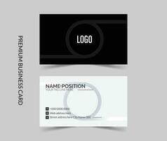 Professional black and white business card template design vector