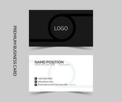 Blue modern creative Black and white business card and name card,horizontal simple clean template vector design