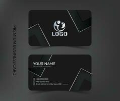 .Business card design template, Clean professional dark business card template, visiting card design. vector