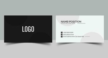 Blue modern creative Black and white business card and name card,horizontal simple clean template vector design