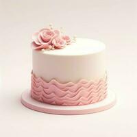 cumpleaños fiesta Boda pastel diseño con flor y mariposa ai generado foto