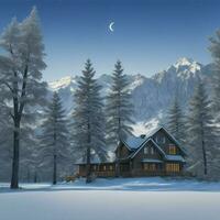 Beautiful Winter wallpaper scenery  realistic ai generated photo