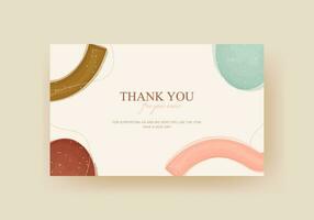 thank you card with watercolor abstract shape, line and white glitter. good for your project design vector
