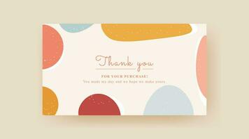 greeting card thank you with abstract colorful design. suitable for banner, announcement card, invitation vector