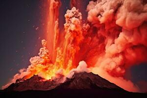 nature disaster volcanic eruption AI Generated photo