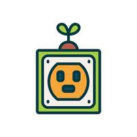 eco socket filled color icon. vector icon for your website, mobile, presentation, and logo design.