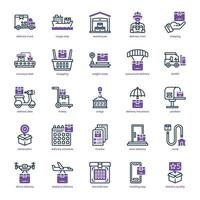 Shipping and Delivery icon pack for your website design, logo, app, and user interface. Shipping and Delivery icon dual tone design. Vector graphics illustration and editable stroke.