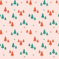 Christmas tree seamless pattern. Vector flat illustration