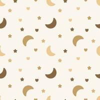 Seamless pattern with moon and stars vector