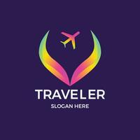 Travel agency logo template. vector