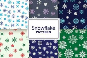 Colorful Collection of Six Different Snowflake Patterns vector