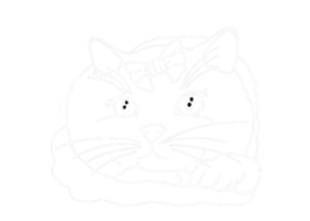 Animal - Adorable Cat, Kitten, Kitty Illustration - white line art png